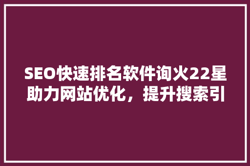 SEO快速排名软件询火22星助力网站优化，提升搜索引擎排名之路