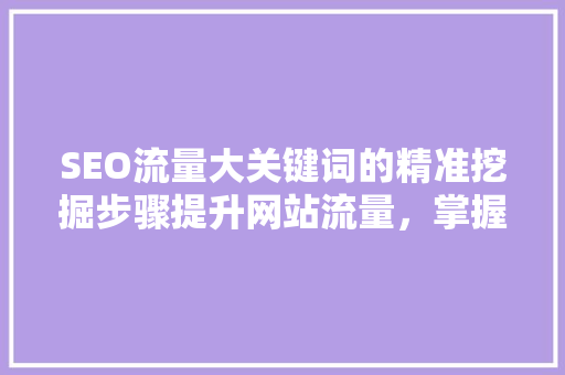 SEO流量大关键词的精准挖掘步骤提升网站流量，掌握搜索红利