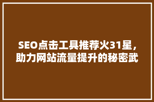 SEO点击工具推荐火31星，助力网站流量提升的秘密武器