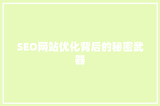 SEO网站优化背后的秘密武器