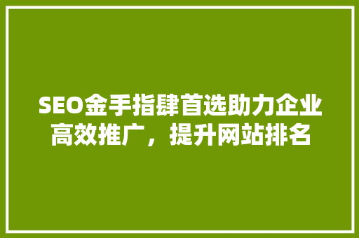 SEO金手指肆首选助力企业高效推广，提升网站排名