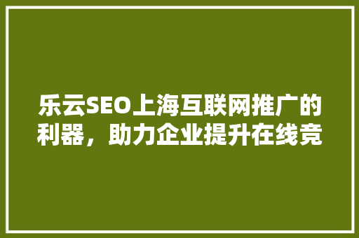 乐云SEO上海互联网推广的利器，助力企业提升在线竞争力