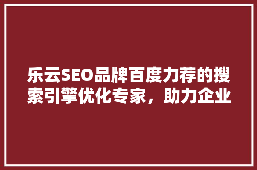 乐云SEO品牌百度力荐的搜索引擎优化专家，助力企业高效提升网站排名
