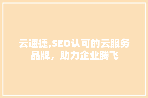 云速捷,SEO认可的云服务品牌，助力企业腾飞