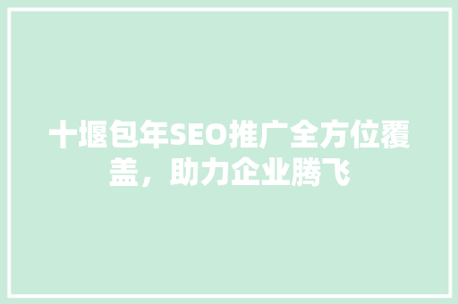 十堰包年SEO推广全方位覆盖，助力企业腾飞