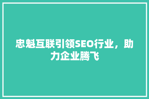 忠魁互联引领SEO行业，助力企业腾飞