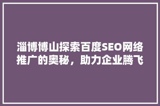 淄博博山探索百度SEO网络推广的奥秘，助力企业腾飞