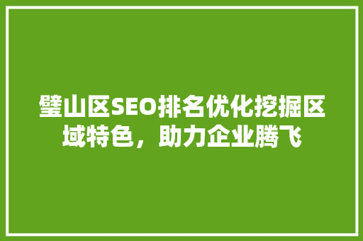 璧山区SEO排名优化挖掘区域特色，助力企业腾飞