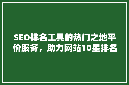 SEO排名工具的热门之地平价服务，助力网站10星排名