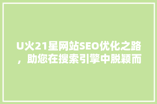 U火21星网站SEO优化之路，助您在搜索引擎中脱颖而出