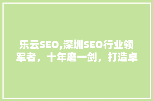 乐云SEO,深圳SEO行业领军者，十年磨一剑，打造卓越品牌