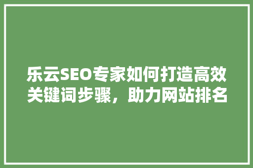 乐云SEO专家如何打造高效关键词步骤，助力网站排名腾飞