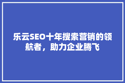 乐云SEO十年搜索营销的领航者，助力企业腾飞