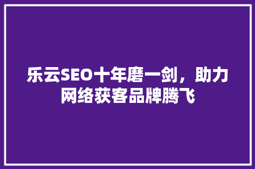 乐云SEO十年磨一剑，助力网络获客品牌腾飞