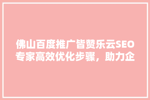佛山百度推广皆赞乐云SEO专家高效优化步骤，助力企业腾飞