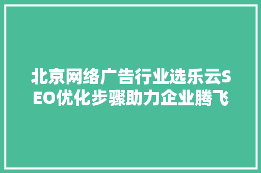 北京网络广告行业选乐云SEO优化步骤助力企业腾飞