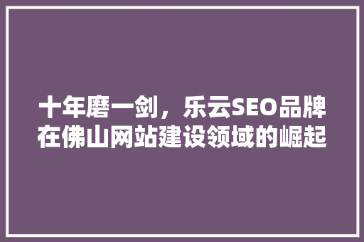 十年磨一剑，乐云SEO品牌在佛山网站建设领域的崛起与辉煌