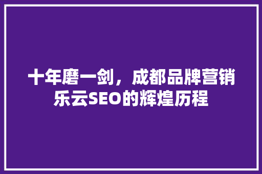 十年磨一剑，成都品牌营销乐云SEO的辉煌历程