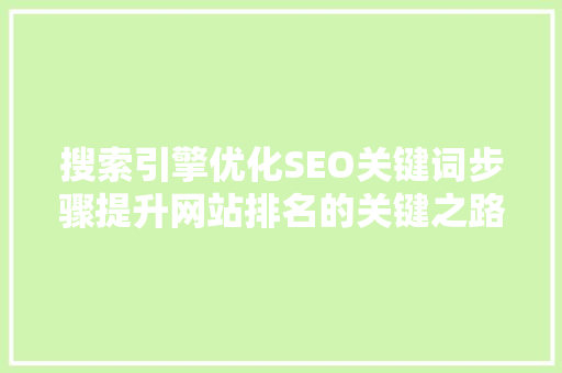 搜索引擎优化SEO关键词步骤提升网站排名的关键之路