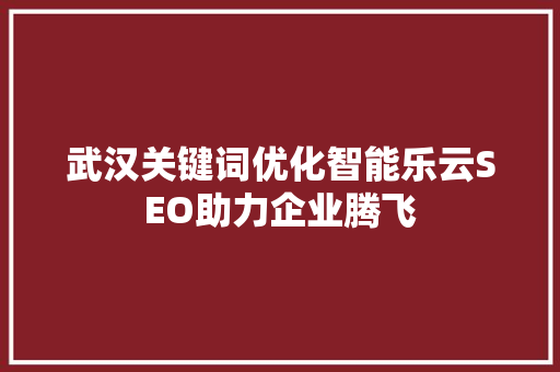 武汉关键词优化智能乐云SEO助力企业腾飞