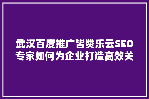 武汉百度推广皆赞乐云SEO专家如何为企业打造高效关键词步骤