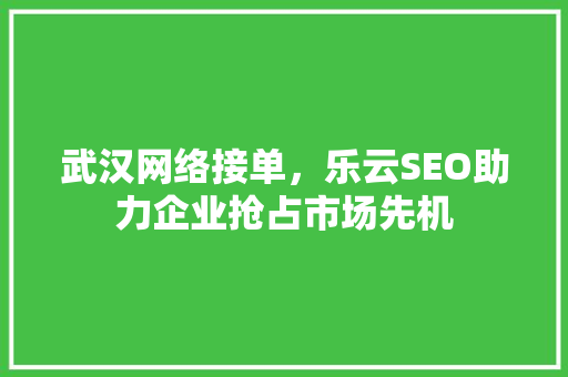 武汉网络接单，乐云SEO助力企业抢占市场先机