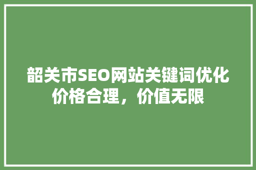 韶关市SEO网站关键词优化价格合理，价值无限