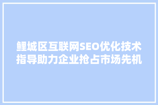 鲤城区互联网SEO优化技术指导助力企业抢占市场先机