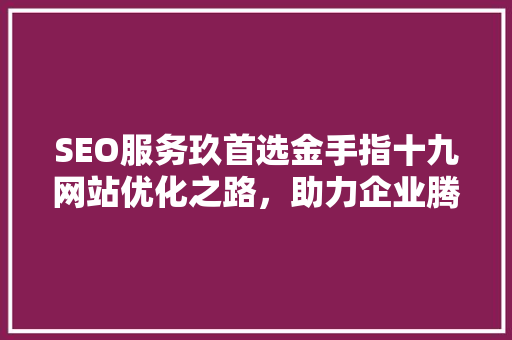 SEO服务玖首选金手指十九网站优化之路，助力企业腾飞