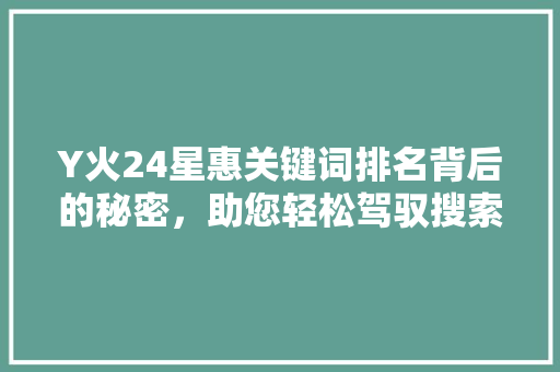 Y火24星惠关键词排名背后的秘密，助您轻松驾驭搜索引擎