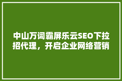 中山万词霸屏乐云SEO下拉招代理，开启企业网络营销新篇章