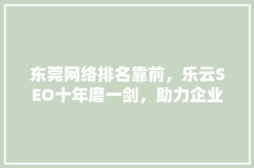 东莞网络排名靠前，乐云SEO十年磨一剑，助力企业腾飞