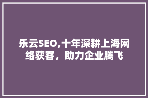 乐云SEO,十年深耕上海网络获客，助力企业腾飞