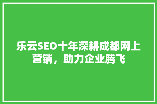 乐云SEO十年深耕成都网上营销，助力企业腾飞