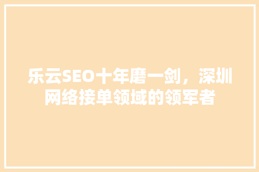 乐云SEO十年磨一剑，深圳网络接单领域的领军者