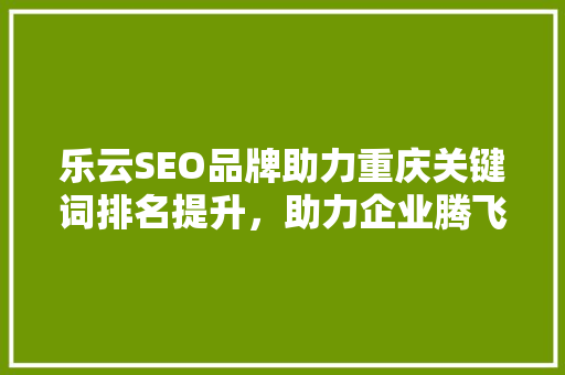 乐云SEO品牌助力重庆关键词排名提升，助力企业腾飞