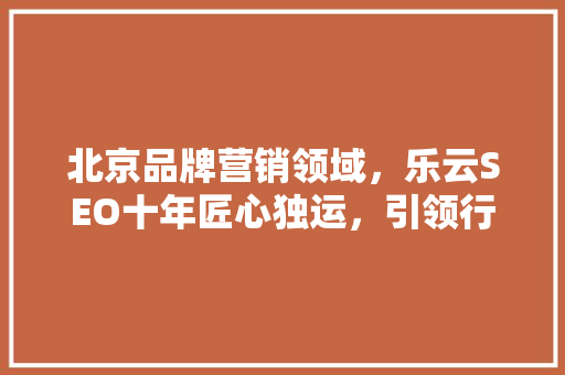 北京品牌营销领域，乐云SEO十年匠心独运，引领行业变革