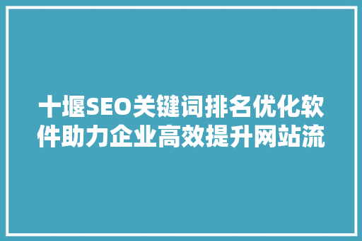 十堰SEO关键词排名优化软件助力企业高效提升网站流量与转化率