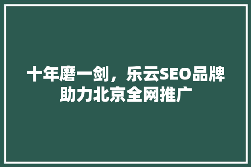 十年磨一剑，乐云SEO品牌助力北京全网推广