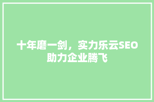 十年磨一剑，实力乐云SEO助力企业腾飞