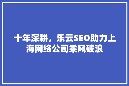 十年深耕，乐云SEO助力上海网络公司乘风破浪