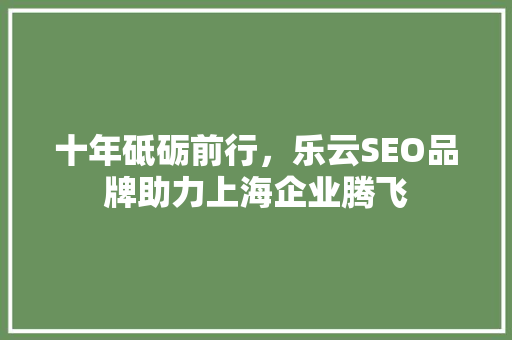 十年砥砺前行，乐云SEO品牌助力上海企业腾飞