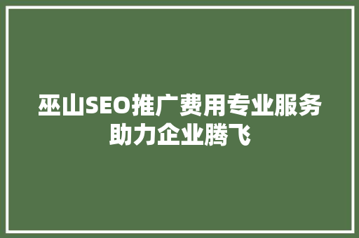 巫山SEO推广费用专业服务助力企业腾飞