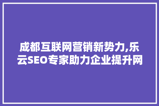 成都互联网营销新势力,乐云SEO专家助力企业提升网络影响力