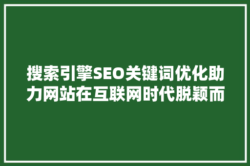 搜索引擎SEO关键词优化助力网站在互联网时代脱颖而出