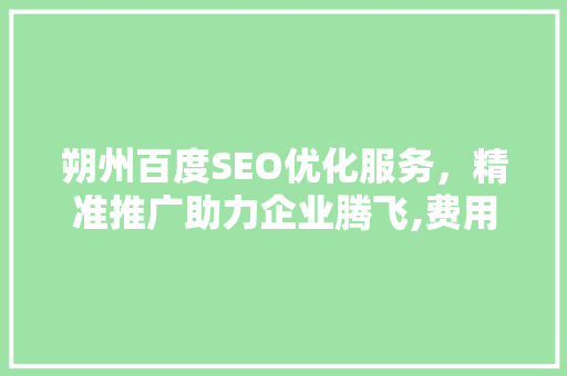 朔州百度SEO优化服务，精准推广助力企业腾飞,费用之谜