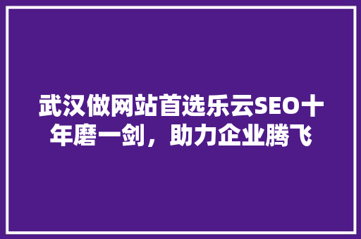 武汉做网站首选乐云SEO十年磨一剑，助力企业腾飞