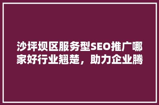 沙坪坝区服务型SEO推广哪家好行业翘楚，助力企业腾飞