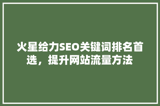 火星给力SEO关键词排名首选，提升网站流量方法