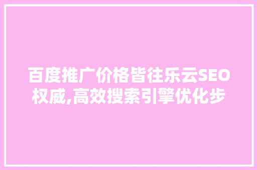百度推广价格皆往乐云SEO权威,高效搜索引擎优化步骤
